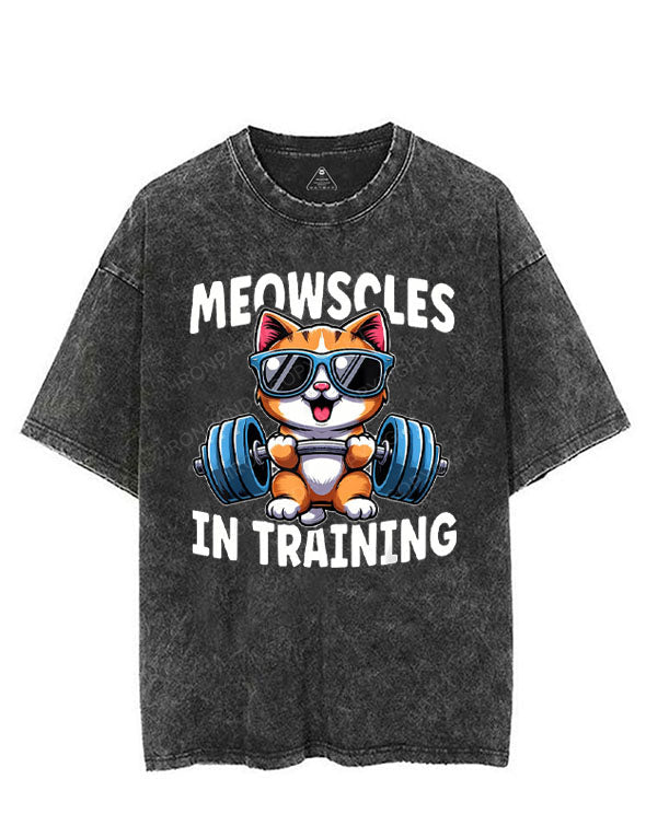 MEOWSCLES IN TRAINING VINTAGE GYM SHIRT