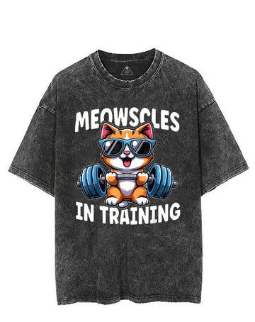 MEOWSCLES IN TRAINING VINTAGE GYM SHIRT
