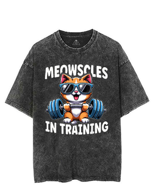 MEOWSCLES IN TRAINING VINTAGE GYM SHIRT