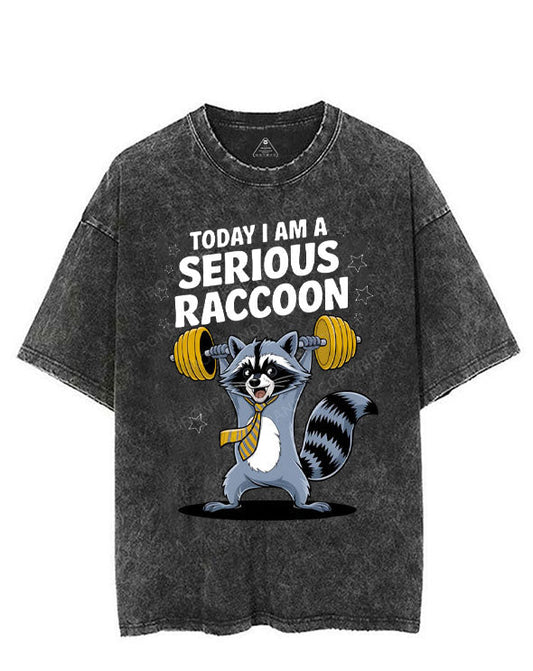 TODAY I AM A SERIOUS RACCOON VINTAGE GYM SHIRT