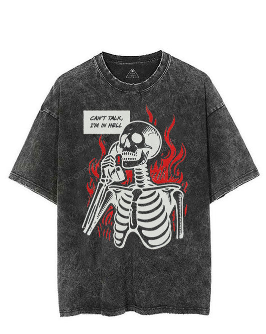 CAN'T TALK, I'M IN HELL VINTAGE GYM SHIRT