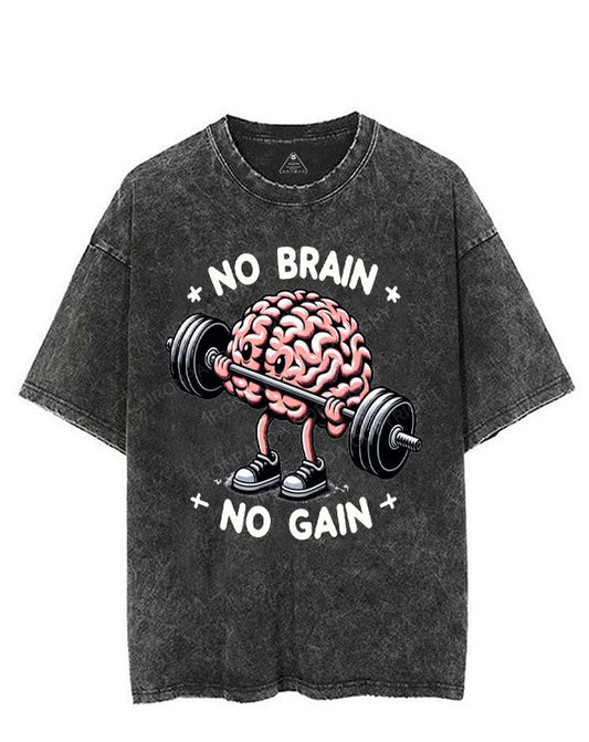NO BRAIN NO GAIN VINTAGE GYM SHIRT