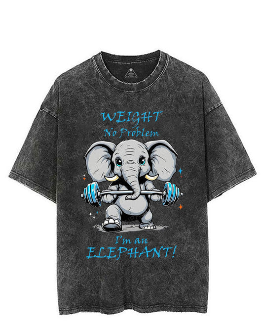 WEIGHT NO PROBLEM I'M AN ELEPHANT! VINTAGE GYM SHIRT