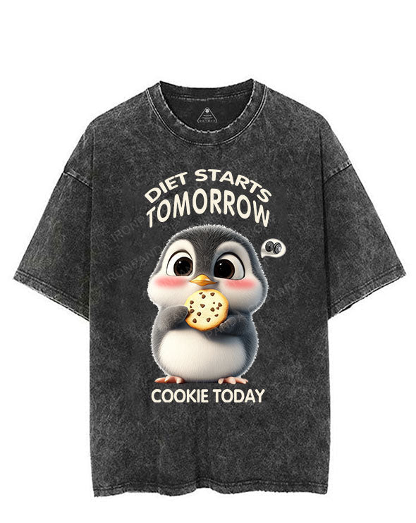 DIET STARTS TOMORROW COOKIE TODAY VINTAGE GYM SHIRT