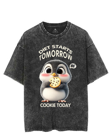 DIET STARTS TOMORROW COOKIE TODAY VINTAGE GYM SHIRT