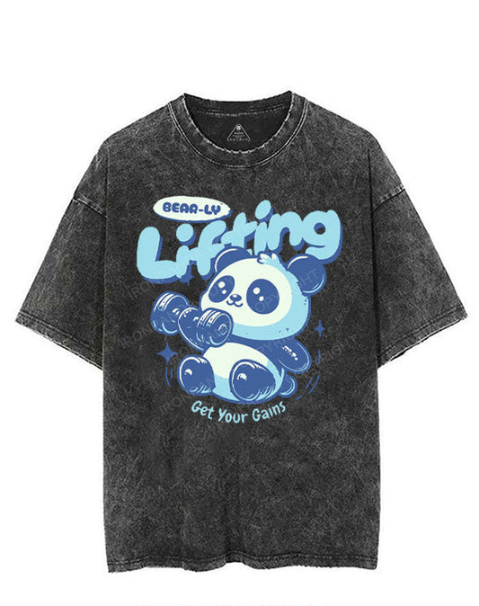BEAR-LY LIFTING GET YOUR GAINS VINTAGE GYM SHIRT