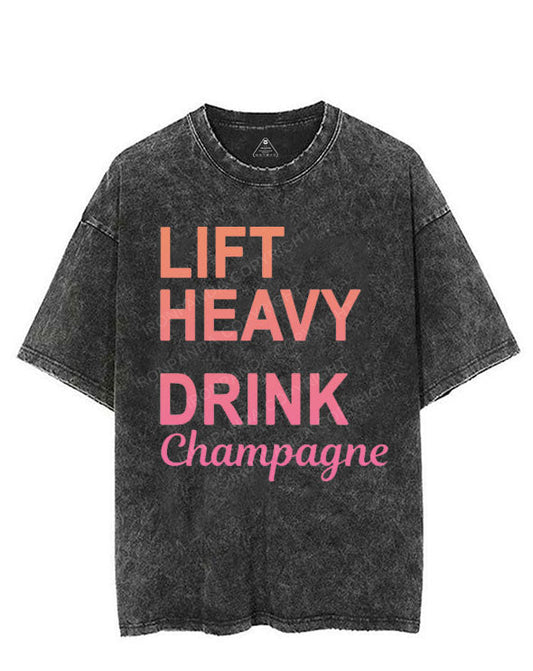 LIFT HEAVY DRINK CHAMPAGNE VINTAGE GYM SHIRT