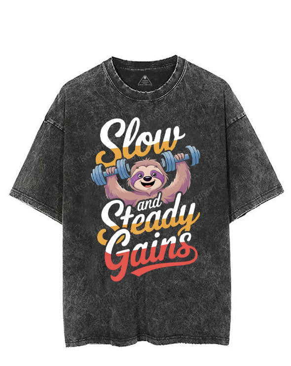 SLOW AND STEADY GAINS VINTAGE GYM SHIRT