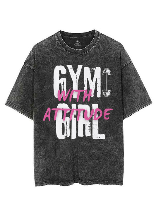 GYM GIRL WITH ATTITUDE VINTAGE GYM SHIRT
