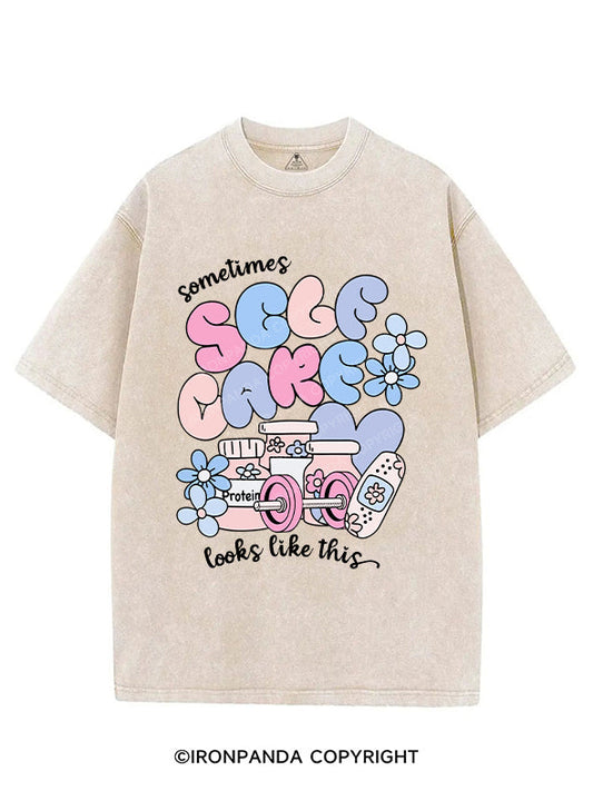 SOMETIMES SELF CARE LOOKS LIKE THIS VINTAGE GYM SHIRT