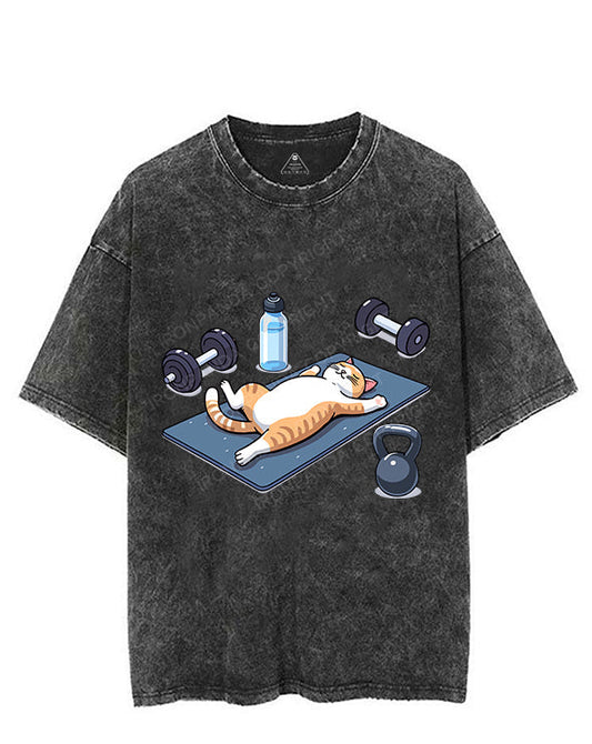 LAZY CAT VINTAGE GYM SHIRT