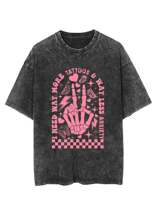 MORE TATTOOS LESS ANXIETY VINTAGE GYM SHIRT